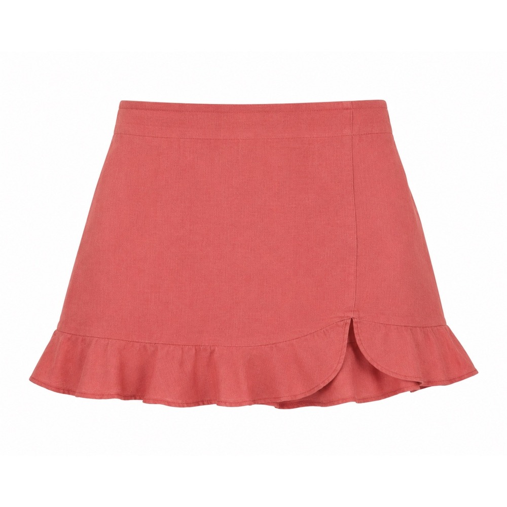 Abercrombie Fitch Linen Blend XL Ruffle Hem Mini Skirt preppy office‎ summer